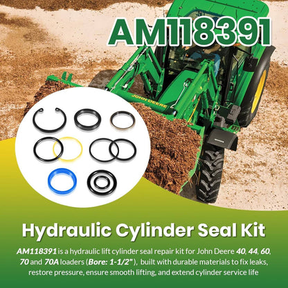 Bethesda Industrial AM118391 Cylinder Seal Kit fit for John Deere 40 44 60 70 70A Loader 1-1/2” Bore