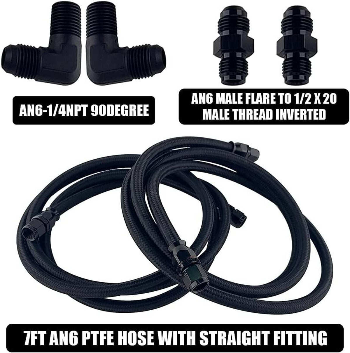 Bethesda Industrial For GM 4L60E 4L65E TH350 TH400 Automatic Transmission Cooler 6AN Hose Line Kit