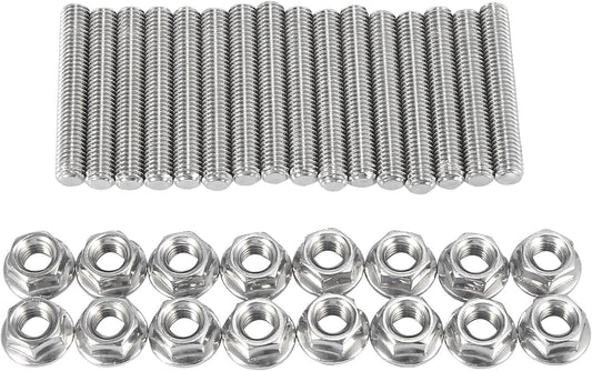 Bethesda Industrial Stainless Steel Exhaust Manifold Stud Nuts Kit for Ford 4.6L 5.4L Liter V8 16pcs