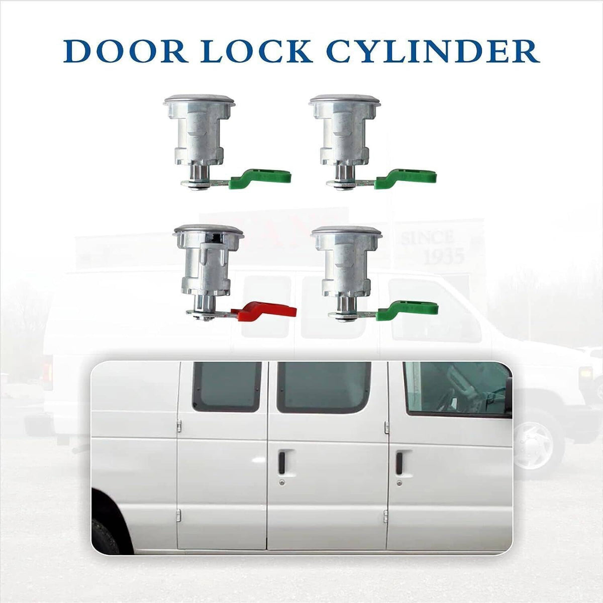 Bethesda Industrial For Ford Econoline Van E150 E250 E350 Ignition & Door Lock Cylinder KEYED ALIKE