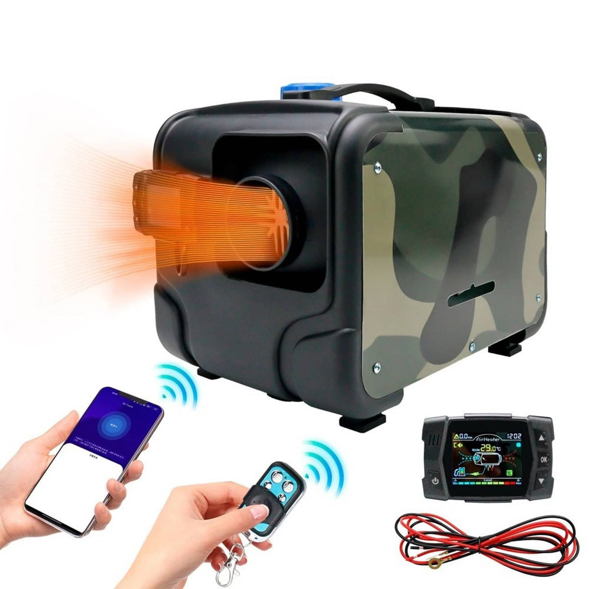 Bethesda Industrial 8KW Diesel Air Heater All in one 12V/24V 110V Bluetooth APP Remote Control Car