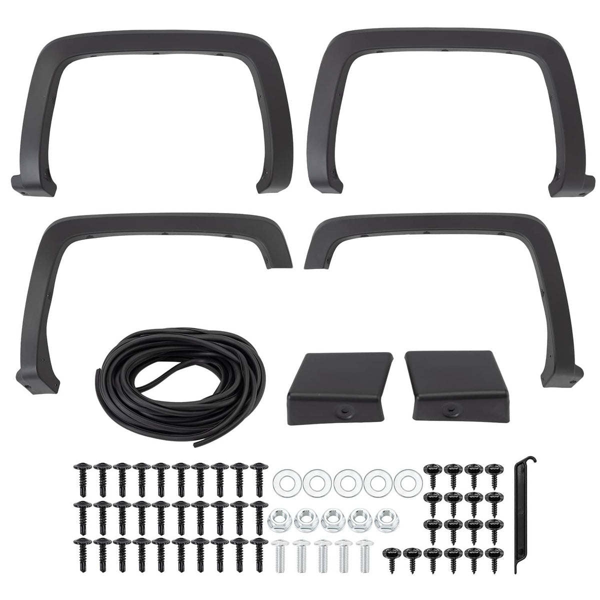 Bethesda Industrial 4Pcs Fender Flares for Chevrolet Silverado 1500 2014 2015 2016 2017 2018 Black