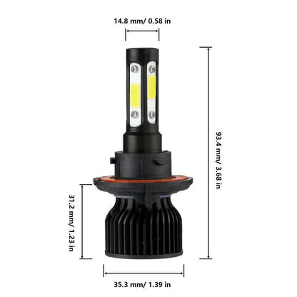 Bethesda Industrial 4-Sides H13 9008 LED Headlight Bulb for 2004-2014 Ford F-150 High Low Beam 6000K