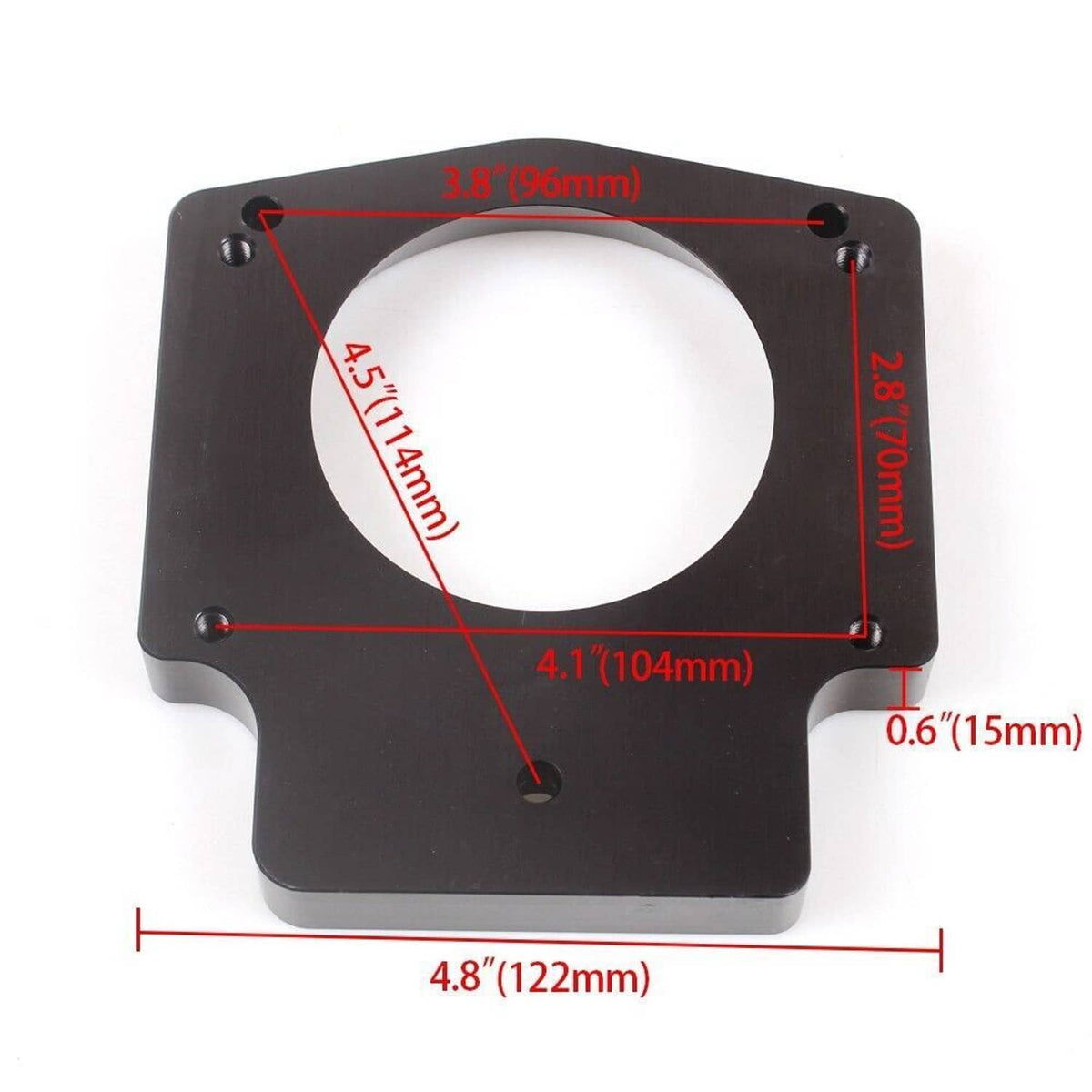 Bethesda Industrial Black 92mm Throttle Body+TPS IAC Adapter Plate for Chevy GM III LSX LS LS1 LS2