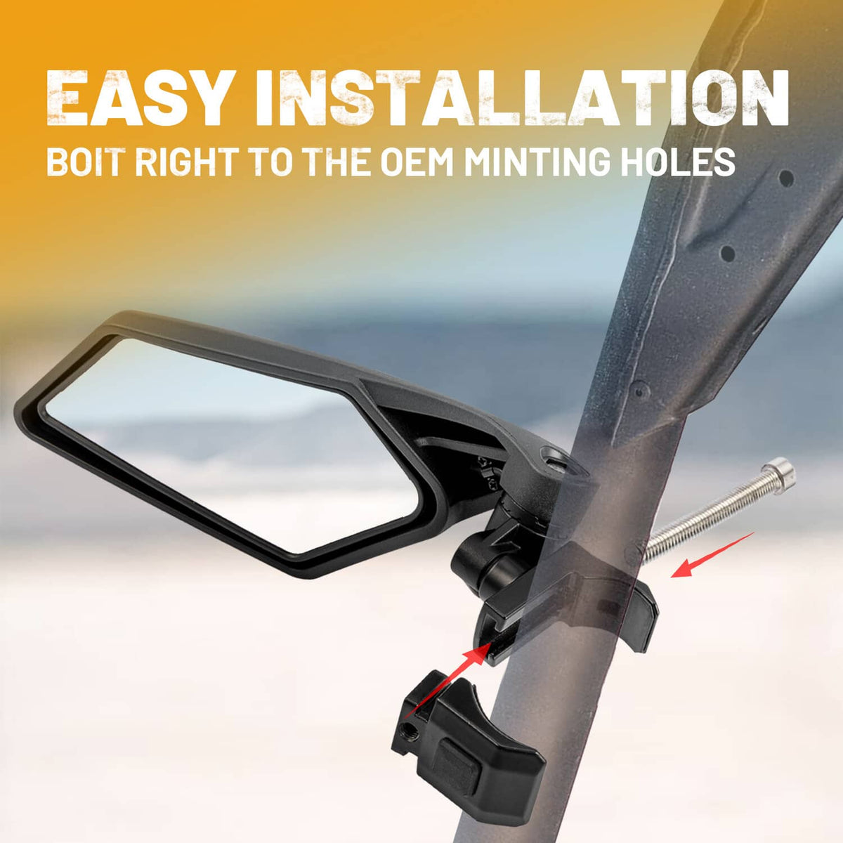 Bethesda Industrial 1.5"-2" LED Rear View Mirrors UTV ATV For Can-Am X3 Polaris RZR Yamaha Honda