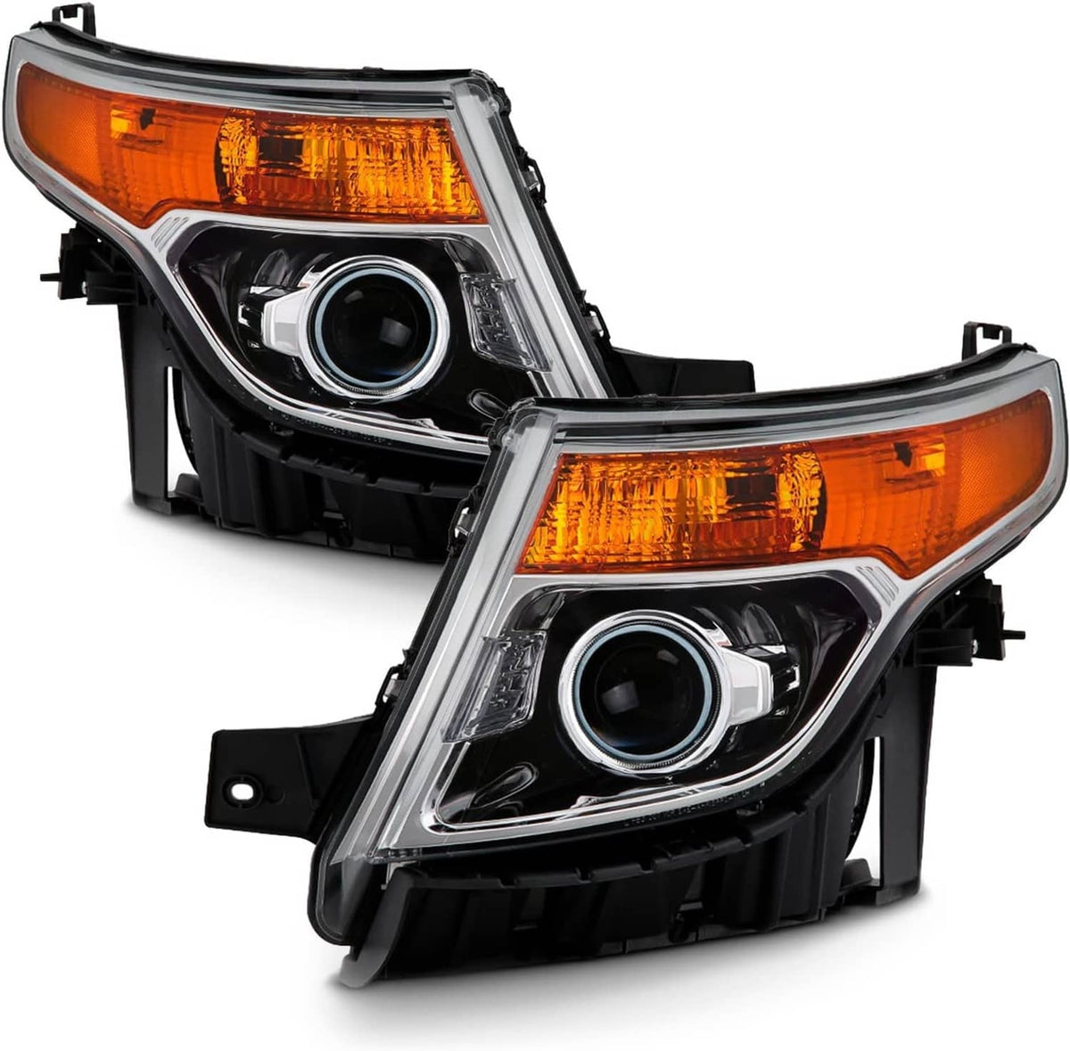 Bethesda Industrial For 2011-2015 Ford Explorer Halogen Chrome Housing Projector Headlights LH+RH