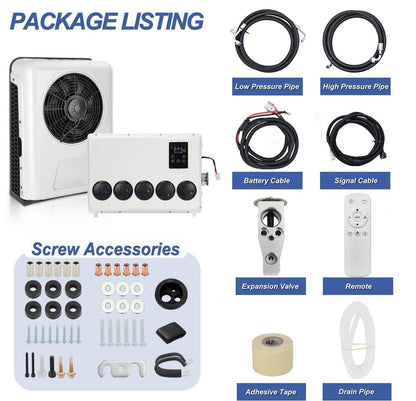 Bethesda Industrial 12000BTU 12V Truck Cab Air Conditioner Split AC for Semi Trucks Bus RV Caravan