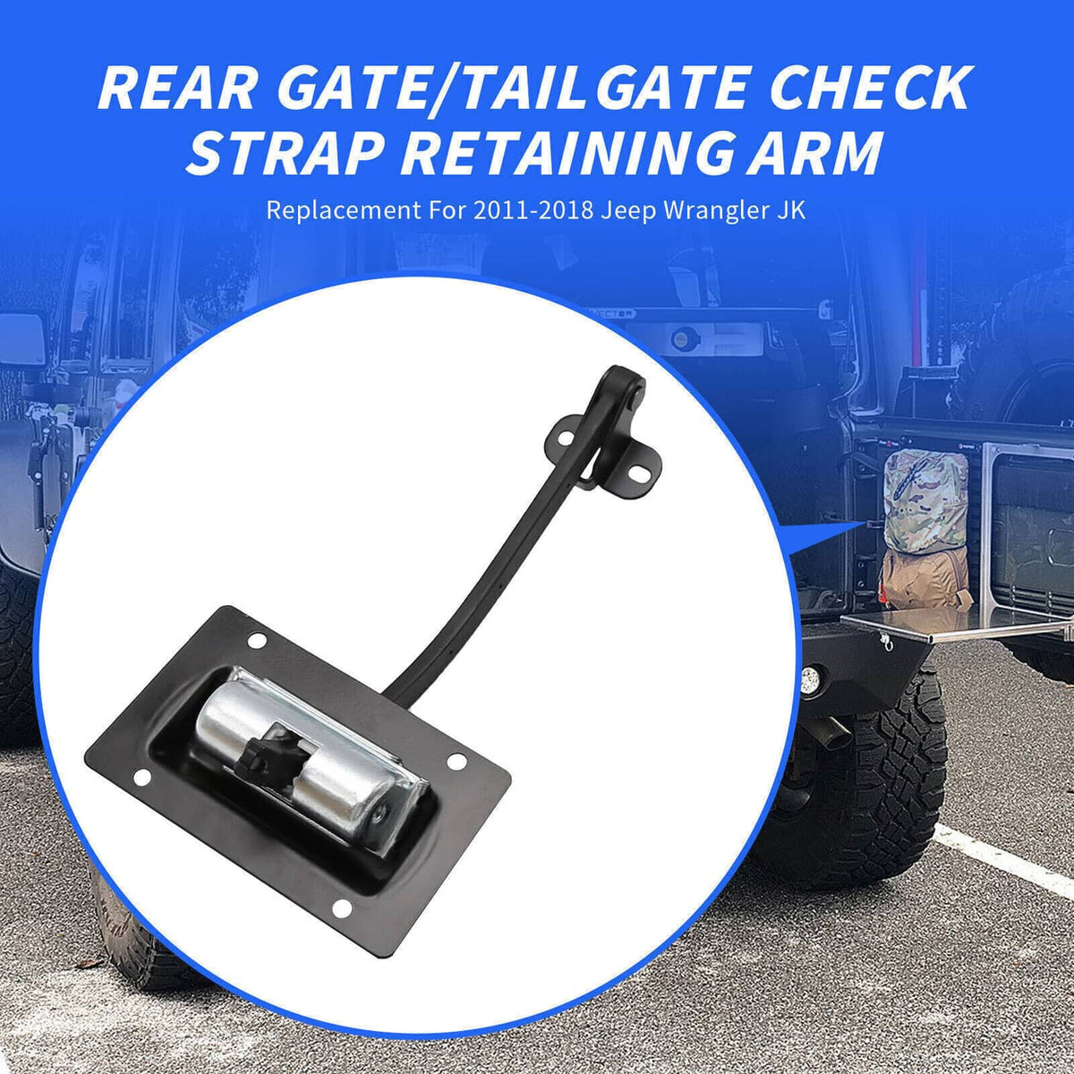 Bethesda Industrial Rear Door Gate/Tailgate Check Strap Retaining Arm For Jeep Wrangler JK 2011-2019