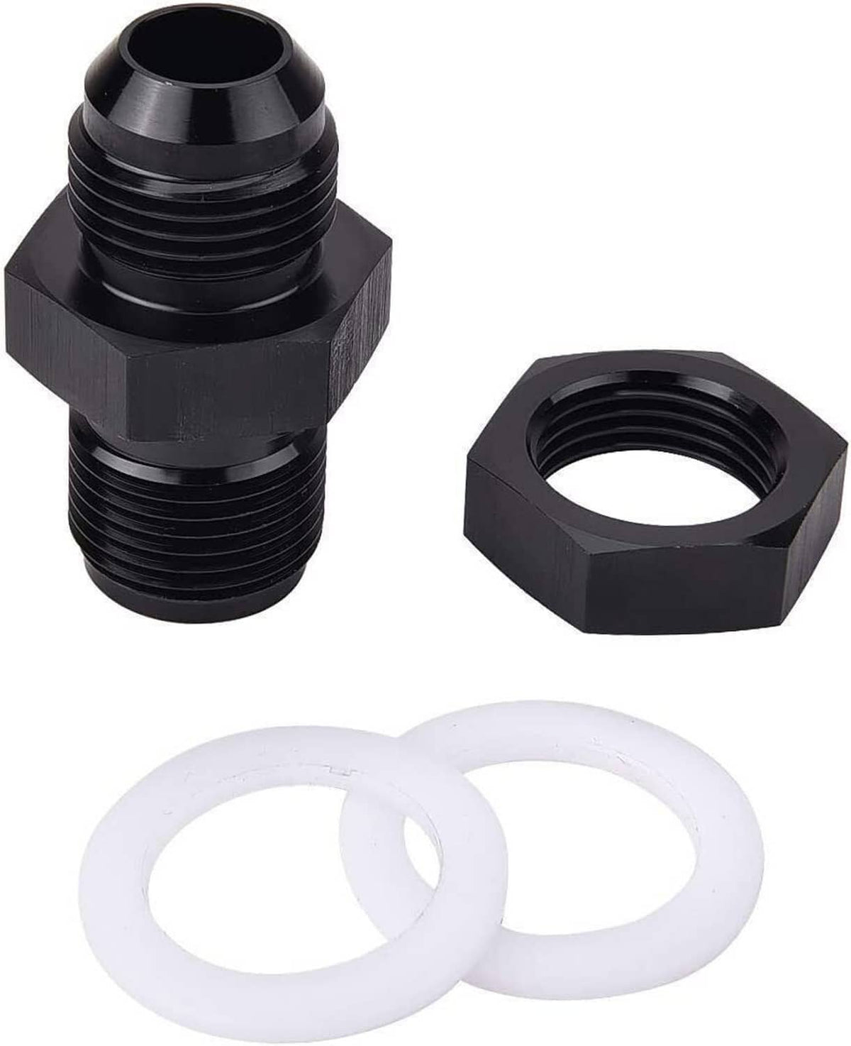 Bethesda Industrial New 2Pcs 10AN AN10 Flare Fuel Cell Bulkhead Fitting With Teflon Washer Aluminum