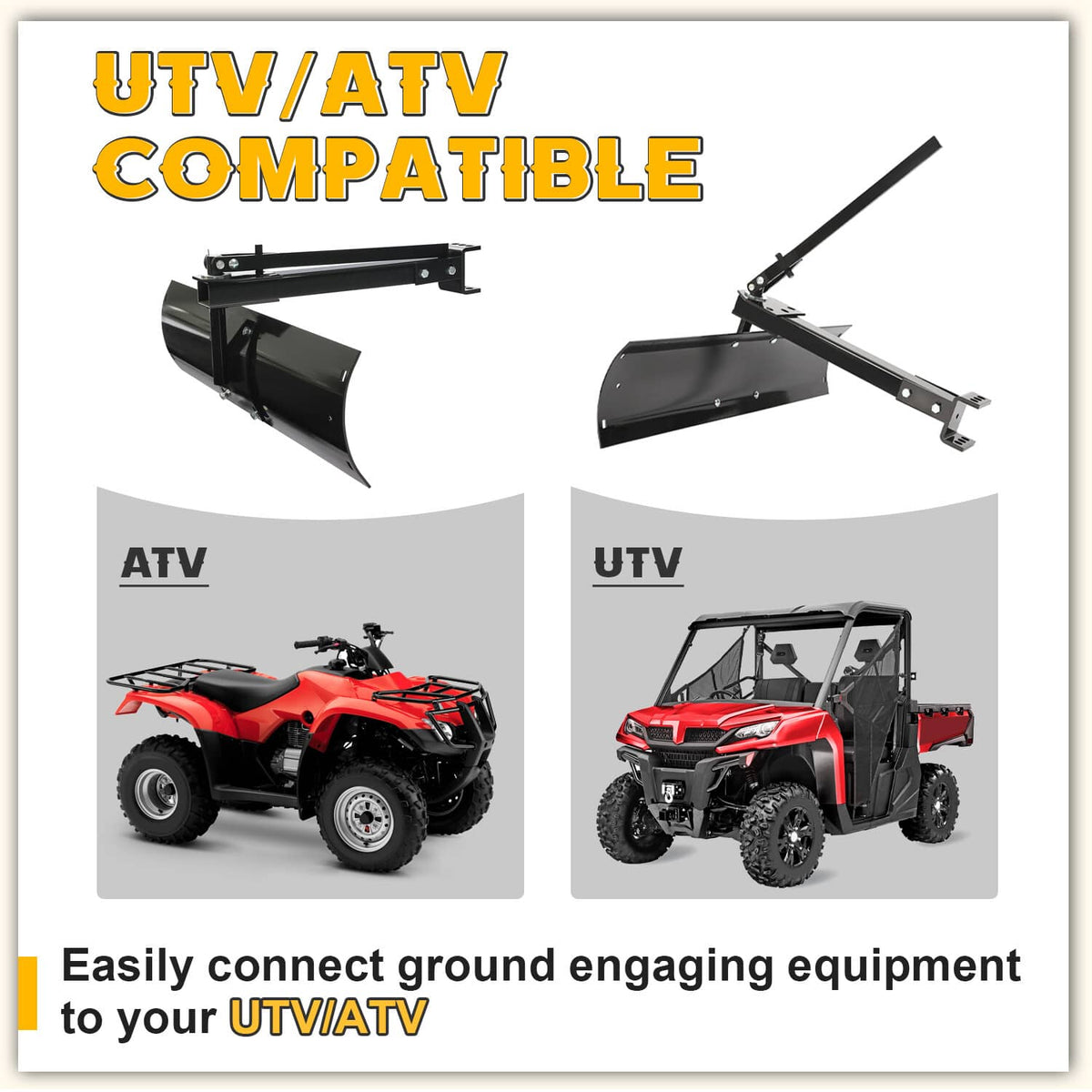 Bethesda Industrial For ATV UTV Tractor Adjustable 40'' Sleeve Hitch Tow Behind Rear Scrape Blade