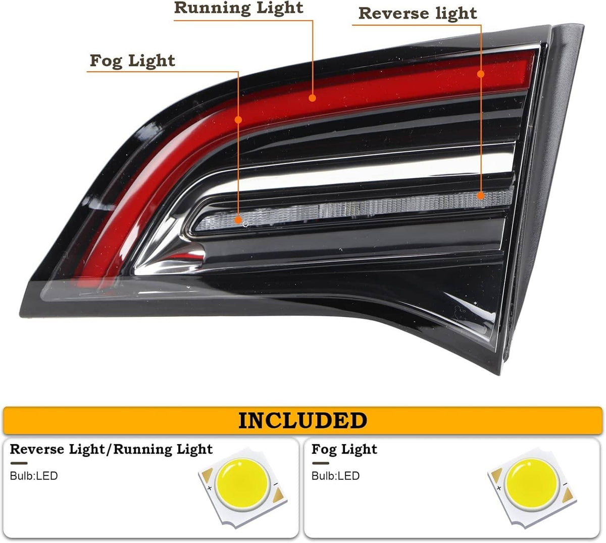 Bethesda Industrial Passenger Inner Tail Light Brake Lamp Right For 2021-2023 Tesla Model 3 / Y 4PIN