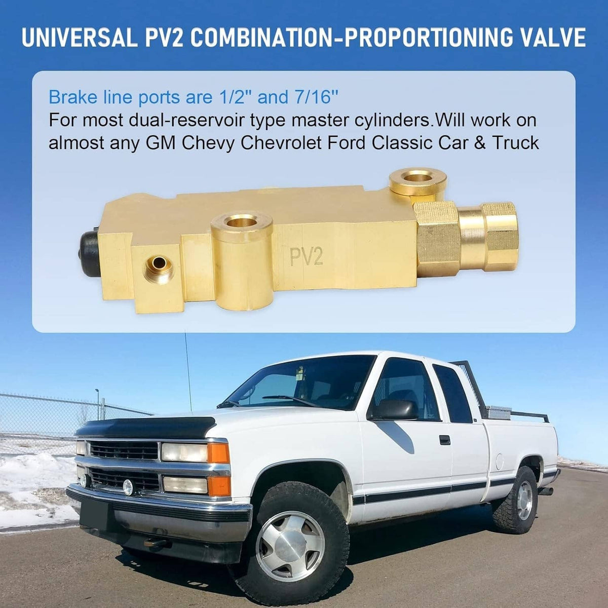 Bethesda Industrial Brass Truck Disc/Drum Brake Brass Proportioning Valve For Chevrolet C10 C20 C30