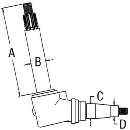 Bethesda Industrial Spindle - Right Hand/Left Hand fits Ford TW35 8000 8530 8630 9700 D9NN3105AA