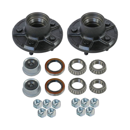 Bethesda Industrial 2PCS Trailer Idler Hub Kits 5 on 4.5 for 3500 lbs Axle - 22017K 1/2"-20 thread