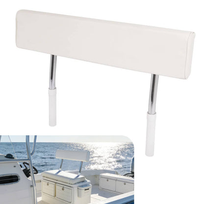 Bethesda Industrial For Universal Boat Seat Backrest W/Folding Arms Leaning Post White + Silvery