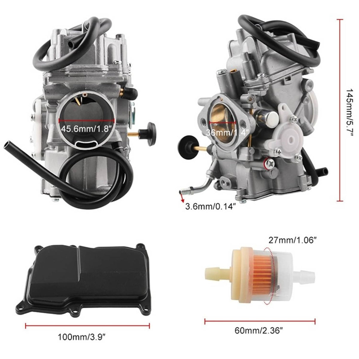 Bethesda Industrial Performance Carburetor Carb For Yamaha ATV Warrior 350 YFM350X 1987 - 2004 New