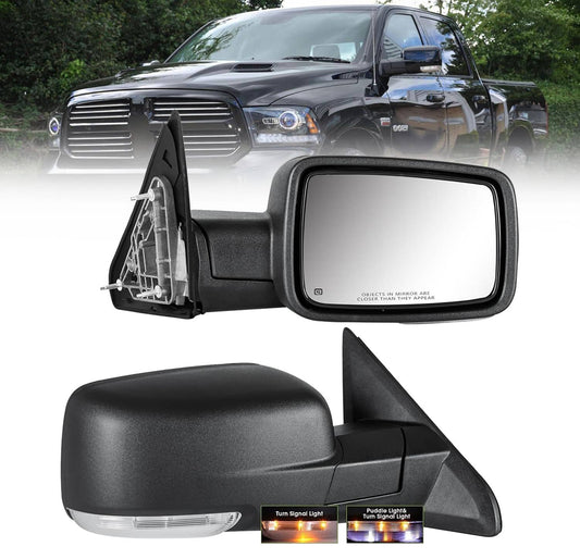 Bethesda Industrial Pair Mirror For 2013-2019 Ram 1500 Manual Fold Power Adjust Heated Puddle Light