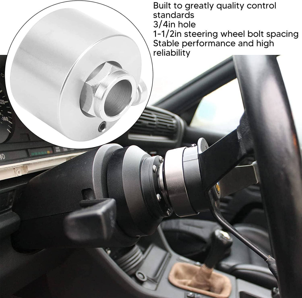 Bethesda Industrial Silver Steering Wheel Quick Release Disconnect Hub 3/4" Shaft Size For IMCA NHRA