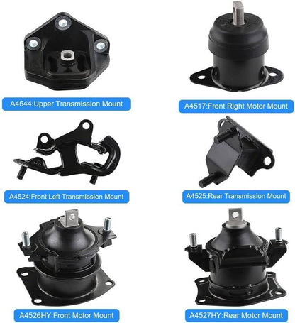 Bethesda Industrial 6PCS Engine Mount & Trans Mounts Kits For 2003-2007 Honda Accord 3.0L Auto Trans