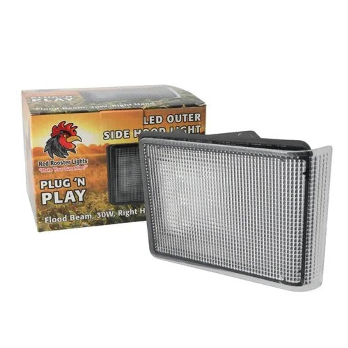 Bethesda Industrial LED Outer Side Hood Light 30W Rectangular Flood Beam - Right Hand