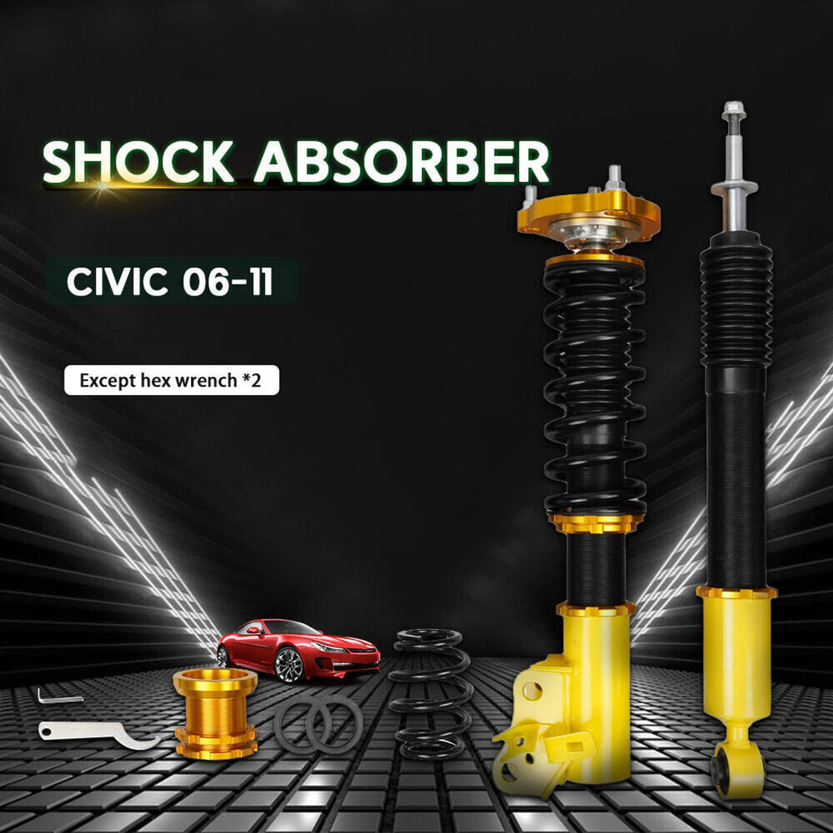 Bethesda Industrial Coilovers Suspension Kit For 06-11 Honda CIVIC Adjustable Height Shocks Struts