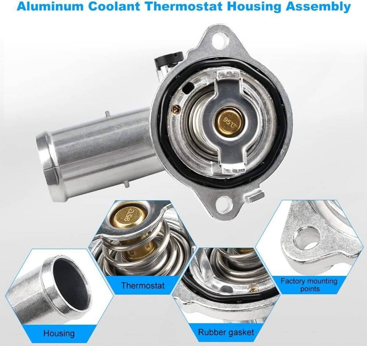 Bethesda Industrial Aluminum Upgrade Coolant Thermostat Housing For Jeep Wrangler JK 3.6L 2012- 2018