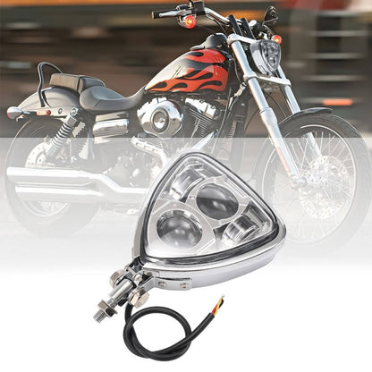Bethesda Industrial Triangle Motorcycle Headlight Head lamp for Harley Motorcycle Chopper Cafe Racer