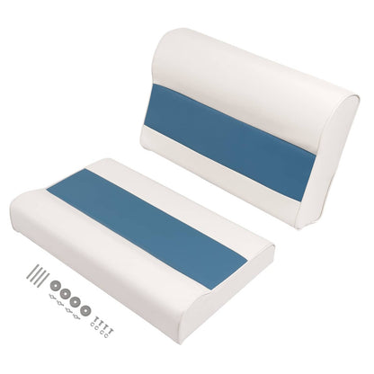 Bethesda Industrial #8WD95-1B-204 28" Pontoon Bench Seat Cushion Set Navy/White/Blue
