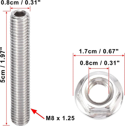 Bethesda Industrial 16pcs Stainless Steel Exhaust Manifold Stud Nuts Set for Ford 4.6L 5.4L Liter V8