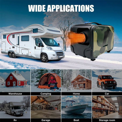Bethesda Industrial 8KW Diesel Air Heater All in one 12V/24V 110V Bluetooth APP Remote Control Car