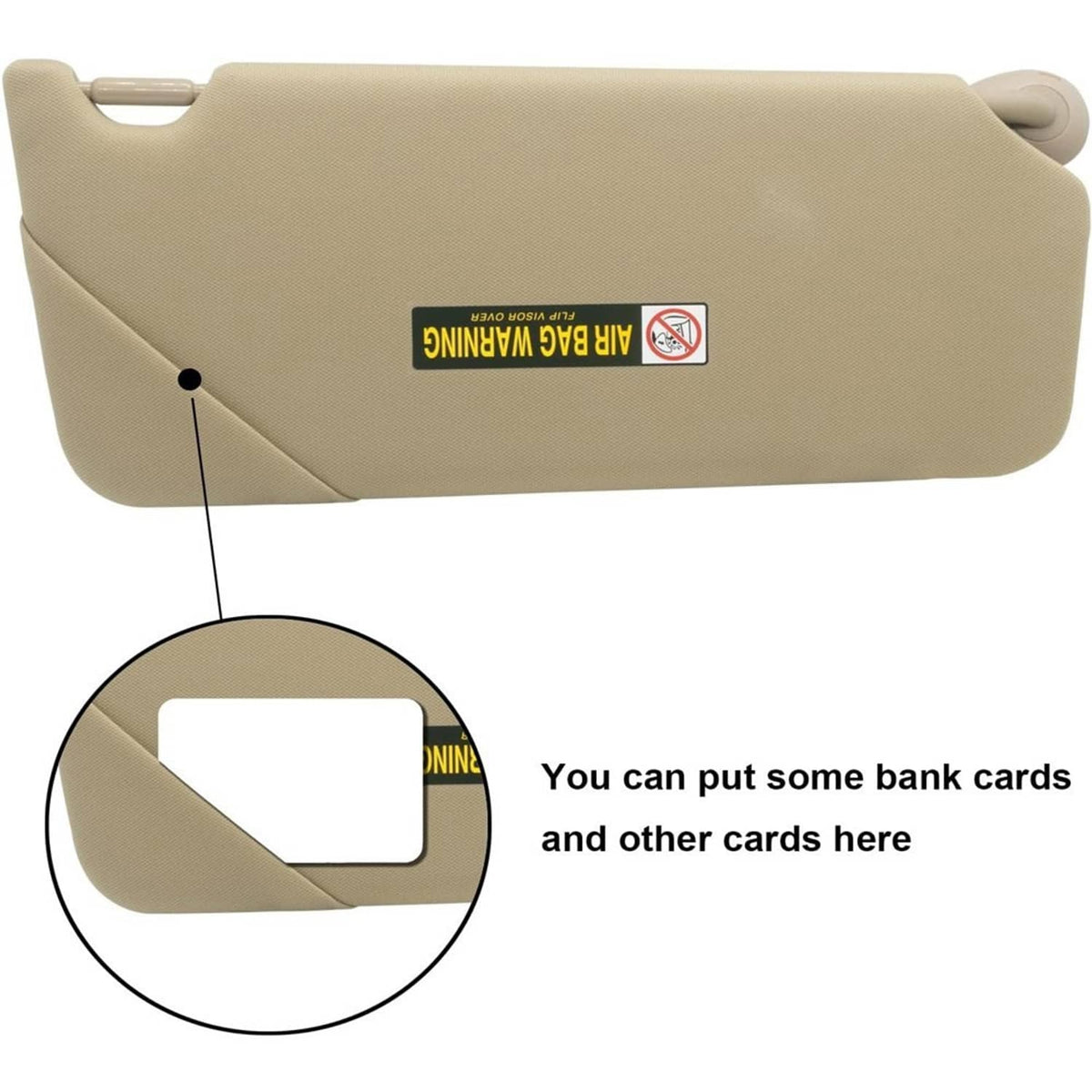 Bethesda Industrial Left Driver Side Sun Visor w/ Light & Mirror For 2008-2017 Honda Accord Beige