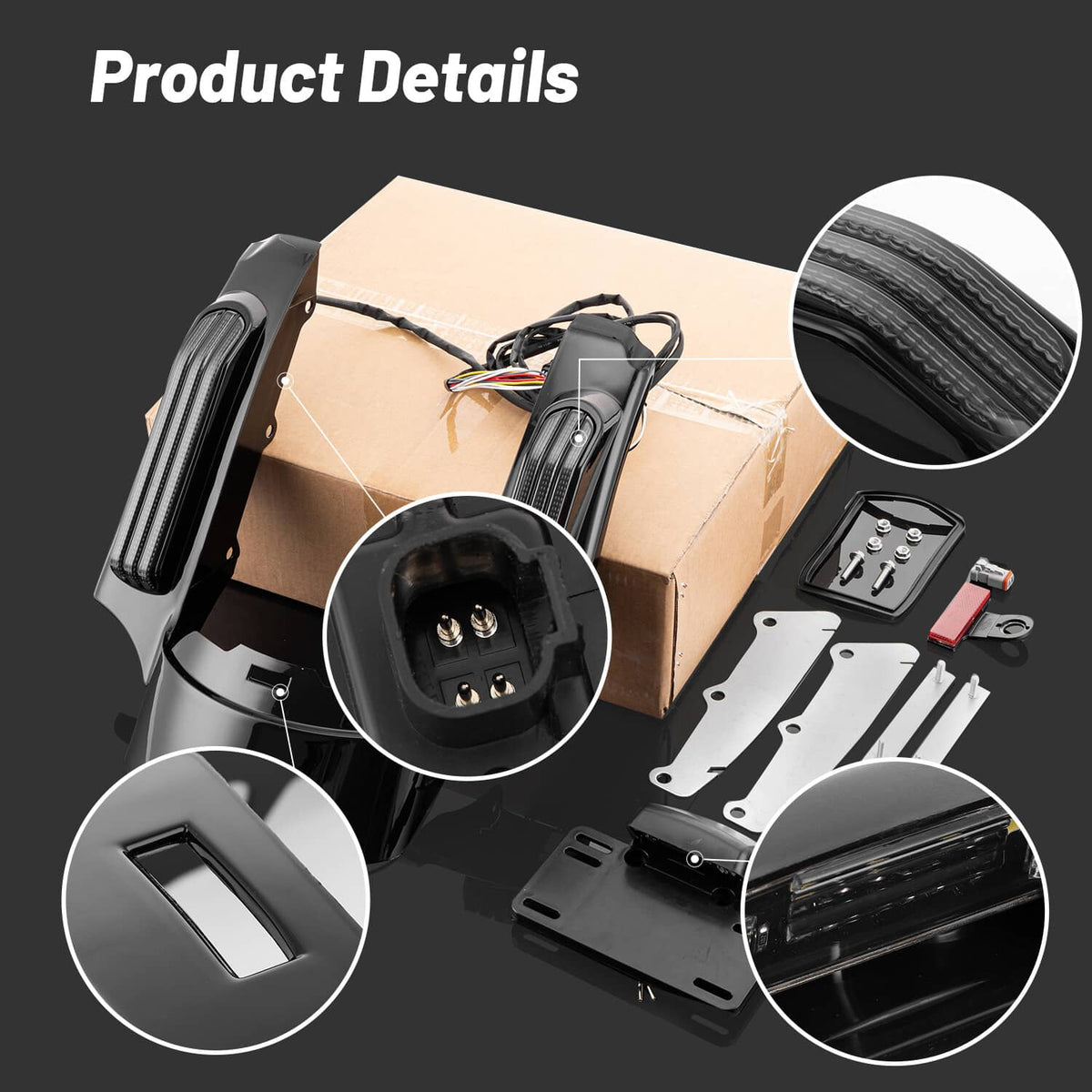 Bethesda Industrial ABS Rear Fender Fascia LED Running Light For Harley Electra Road Glide FLH 2014+
