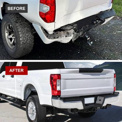 Bethesda Industrial Rear Step Bumper FOR 2008-2016 Ford F250 Super Duty Chrome w/o Sensor Holes