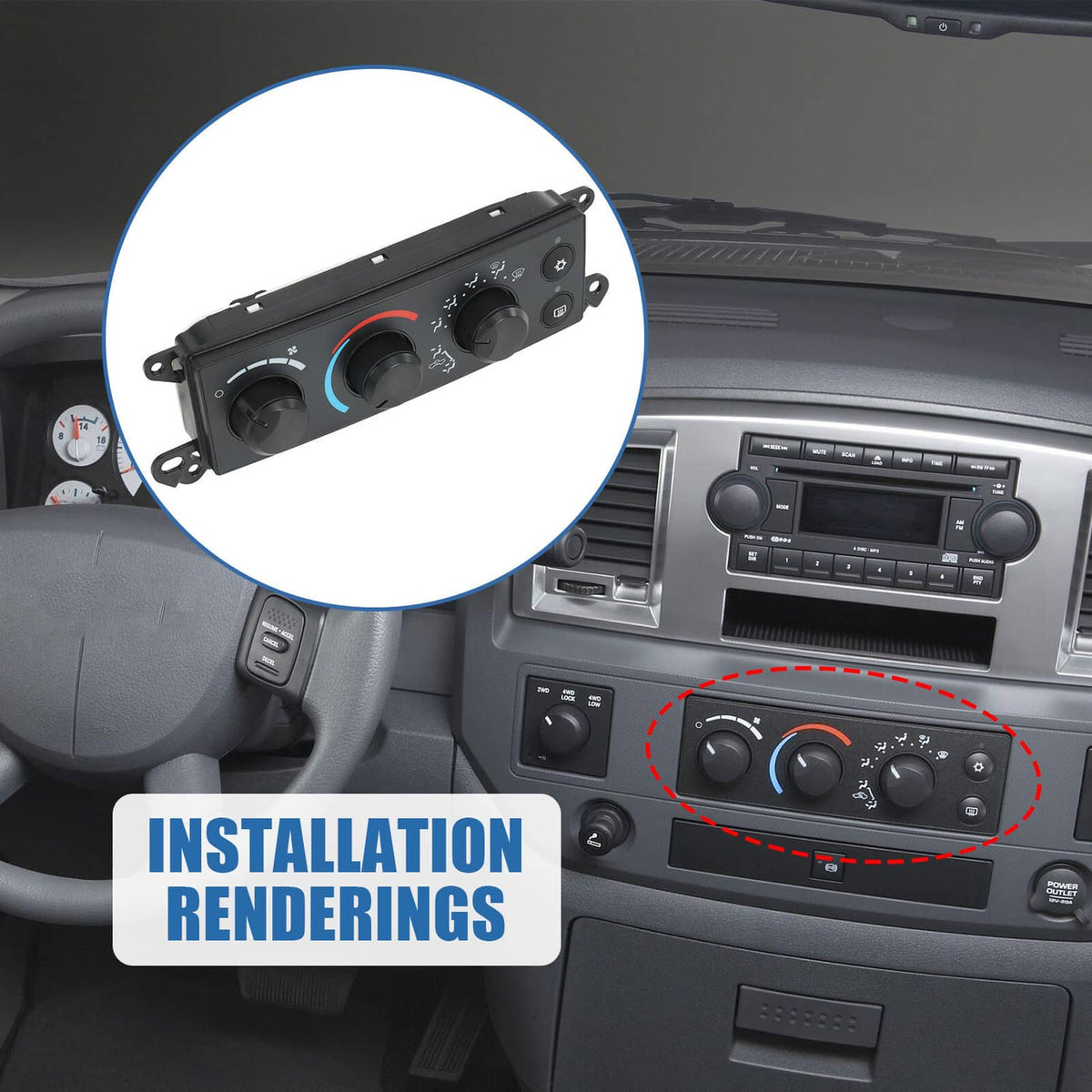 Bethesda Industrial A/C Heater Climate Control Module for 2006-2008 Dodge RAM 1500 2500 Dakota 08-11