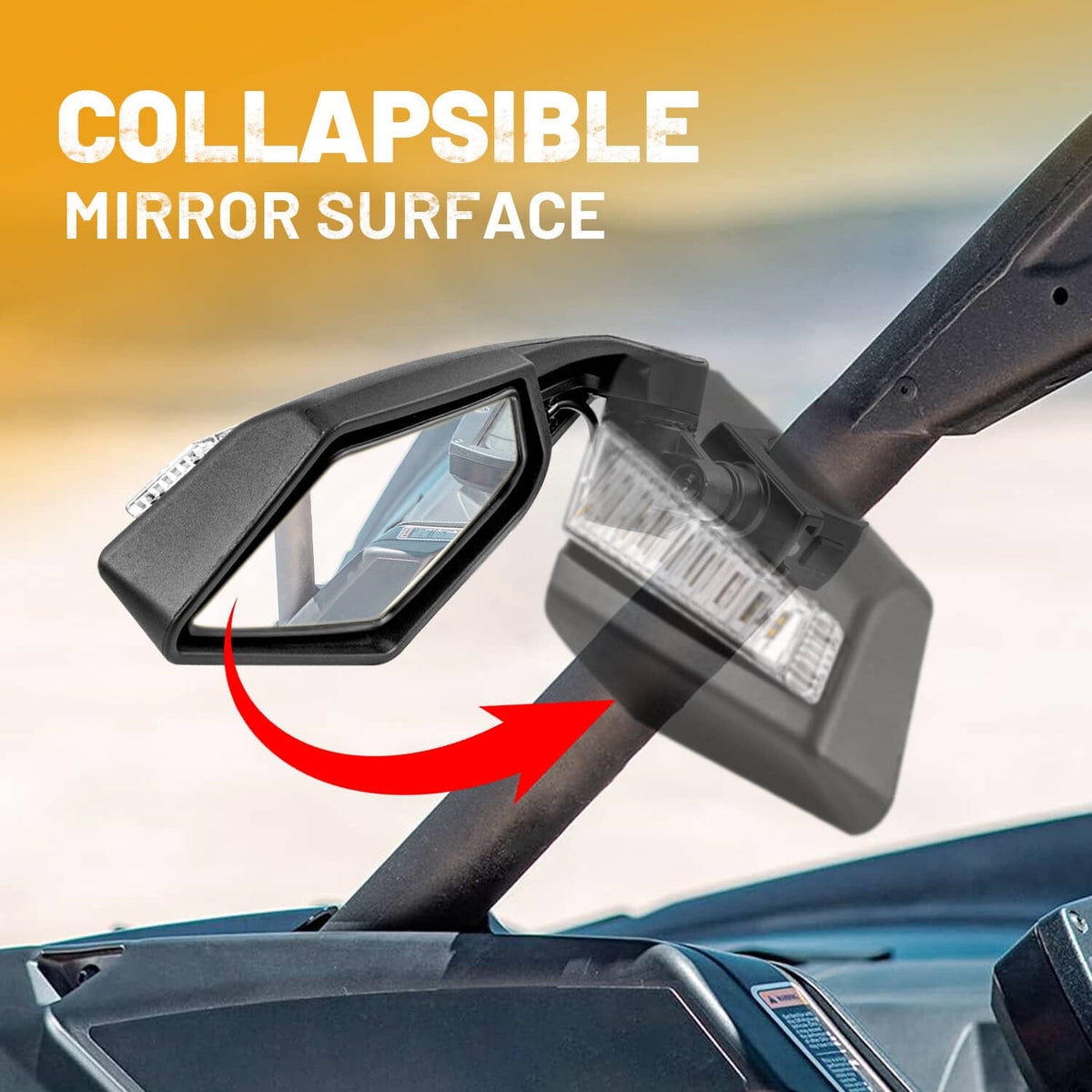 Bethesda Industrial UTV Side Racing Mirrors with LED Turn Signal Lights For Can Am Maverick X3 &Max