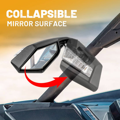 Bethesda Industrial UTV Side Racing Mirrors with LED Turn Signal Lights For Can Am Maverick X3 &Max