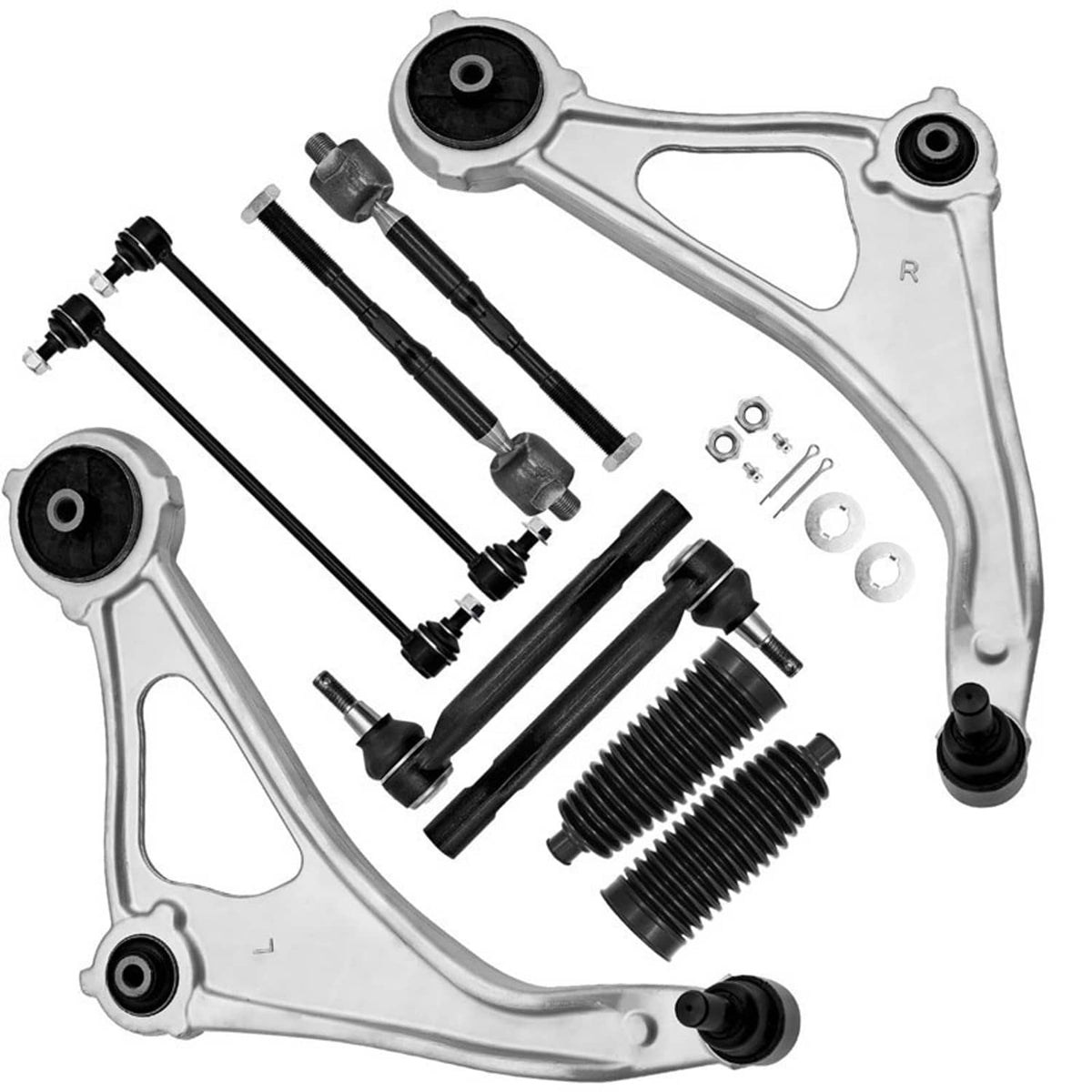 Bethesda Industrial 10Pcs Front Lower Control Arm Sway Bar Tie Rod Set For 2013 2014 Nissan Altima