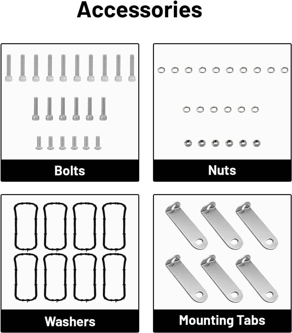 Bethesda Industrial Black Billet Fuel Rail Kit Intake Manifold & Hardware for LS LS1 LS2 LS3 LS6 New