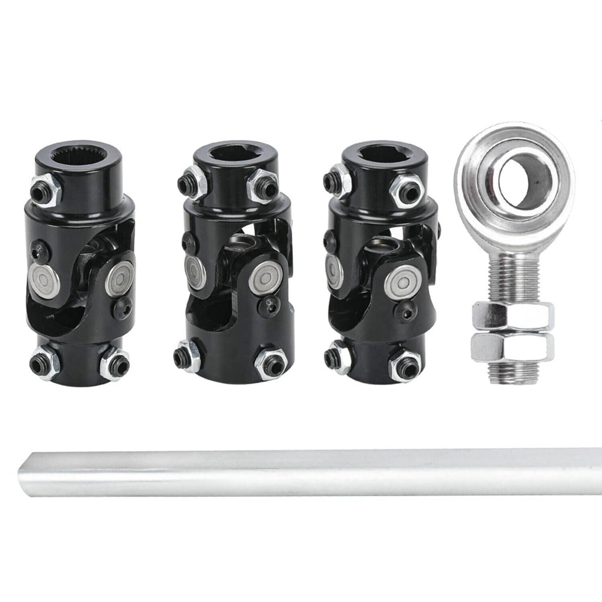 Bethesda Industrial Steering Box U Joint 36" Steel Steering Shaft + 3/4" Support Bearing GM - Black