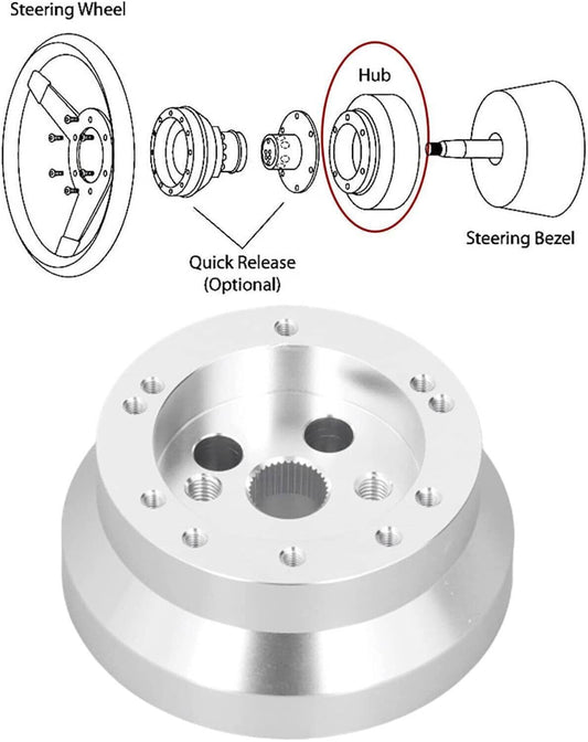 Bethesda Industrial 5 & 6 Hole Steering Wheel Polished Short Hub Adapter Ididit For GM