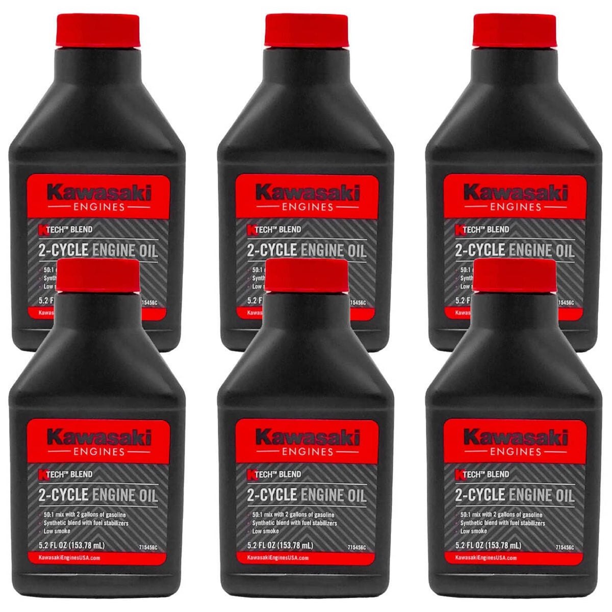Bethesda Industrial 6PK Genuine OEM Kawasaki Engine Motor Oil 5.2oz 2-Cycle Mix 2 Gallon 99969-6083
