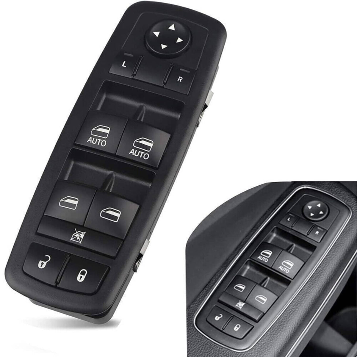 Bethesda Industrial New Front Driver Side Window Switch For 2016-2018 Ram 1500 2500 56046823AE Black