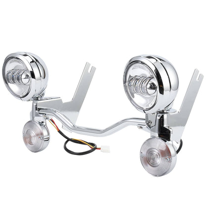 Bethesda Industrial LED Passing Fog Spot Light Turn Signal Lamp Bar Fit For Harley Road King 94-13