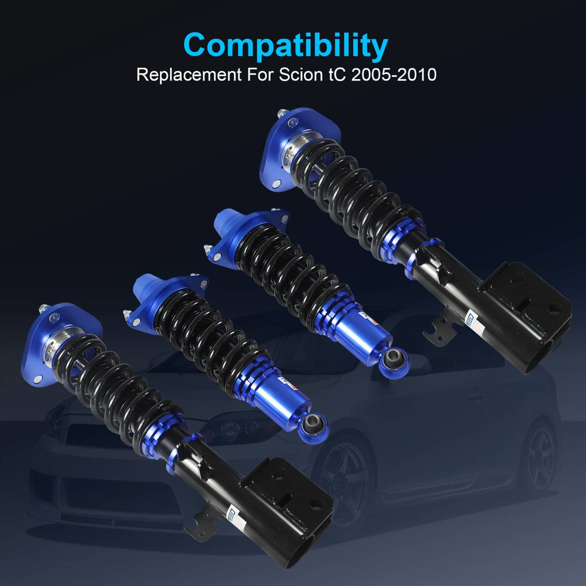 Bethesda Industrial Front & Rear Suspension Coilover Struts Coils Shocks Kit For Scion TC 2005-2010