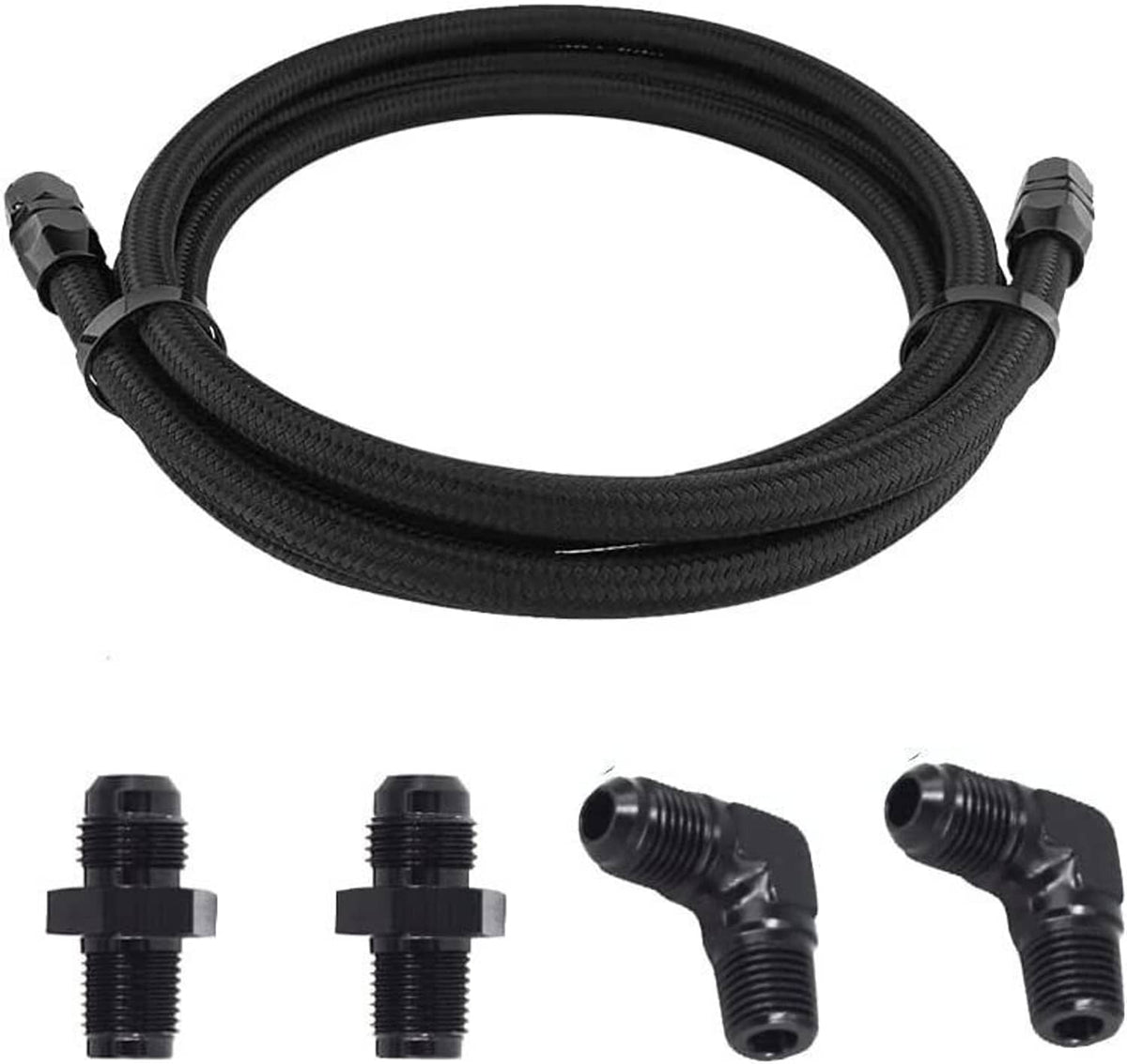 Bethesda Industrial For GM 4L60E 4L65E TH350 TH400 Automatic Transmission Cooler 6AN Hose Line Kit