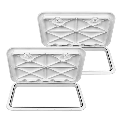 Bethesda Industrial 2X MARINE BOAT Deck Access HATCH & LID 24" X 14" RV Storage ( White, ABS )