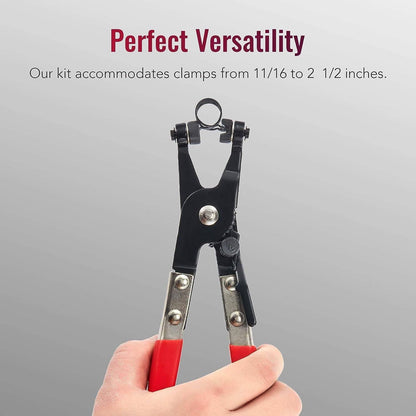 Bethesda Industrial 9PCS Hose Clamp Clip Plier Set Swivel Jaw Flat Angled Band Automotive Tool Set