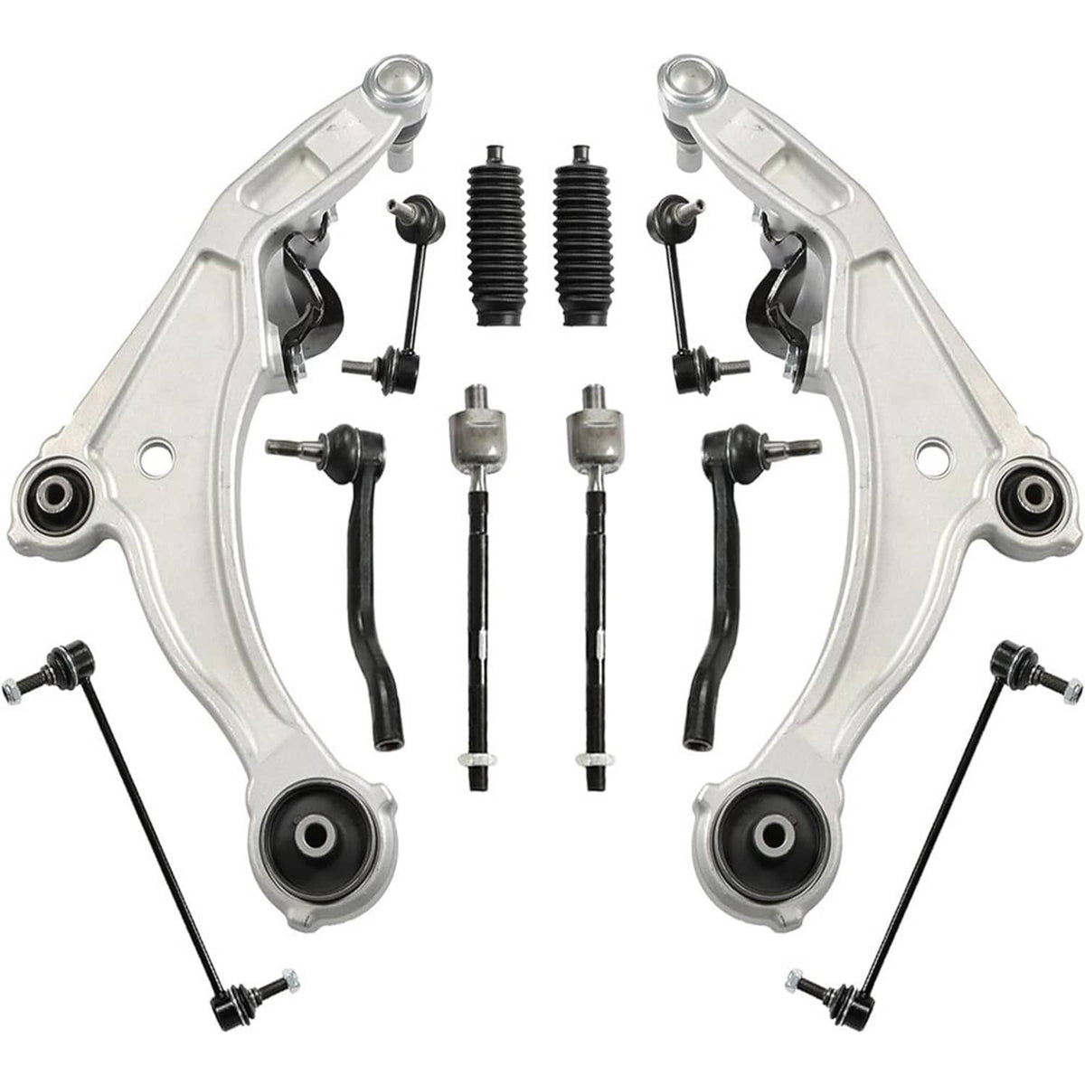 Bethesda Industrial 12Pcs Front Lower Control Arm Tie Rod Sway Bar Kit For 2009-2014 Nissan Maxima