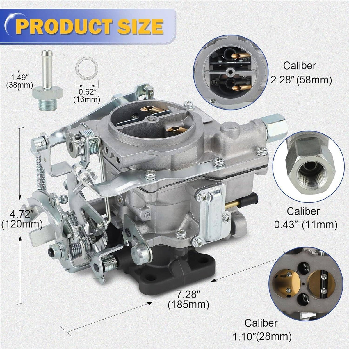 Bethesda Industrial 2 Barrel Carburetor Carb For 1986-1988 Suzuki Samurai 1.3L Engine Model Toy-250