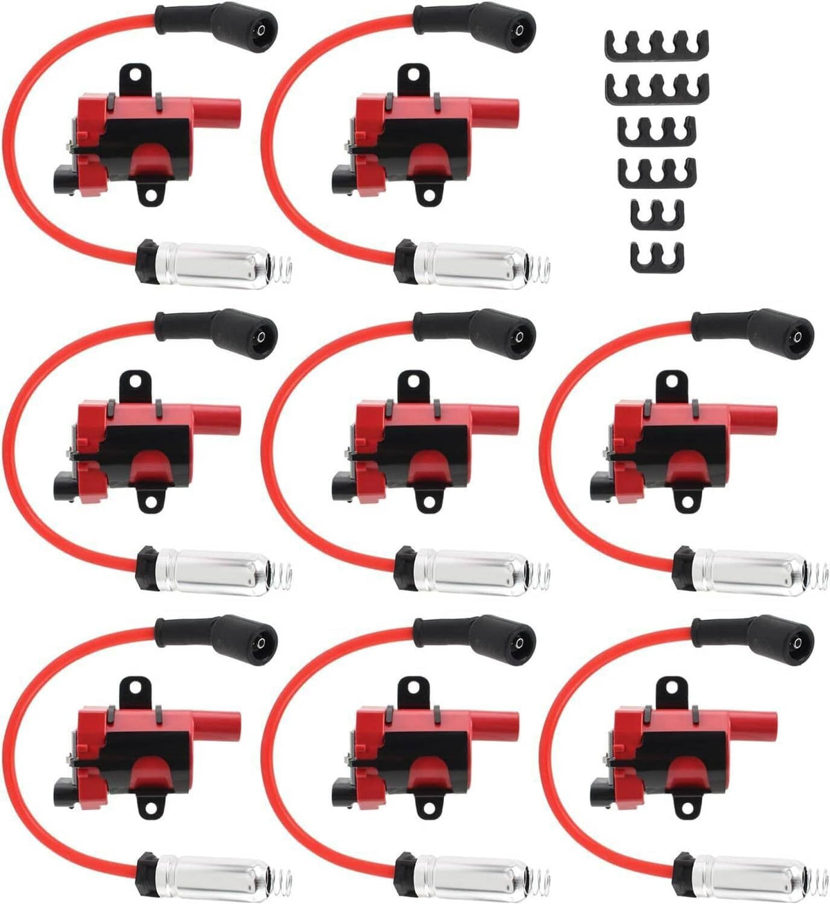 Bethesda Industrial Round Ignition Coil Spark Plug Set For Chevy Silverado GMC LS1 LS3 4.8/5.3/6.0L